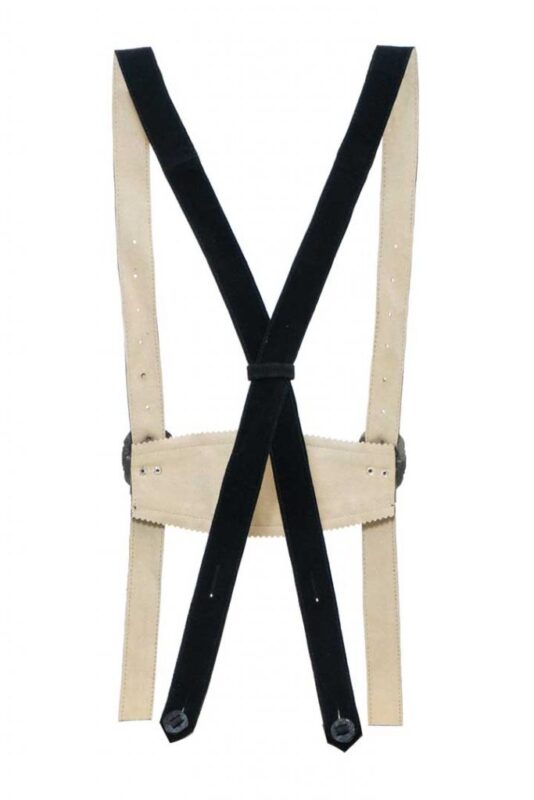 Black Charcoal Lederhosen Suspenders