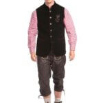 Black Wool Embroidered German Waistcoat