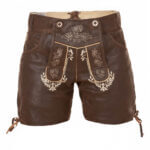 Brown Suede High-Waist Lederhosen