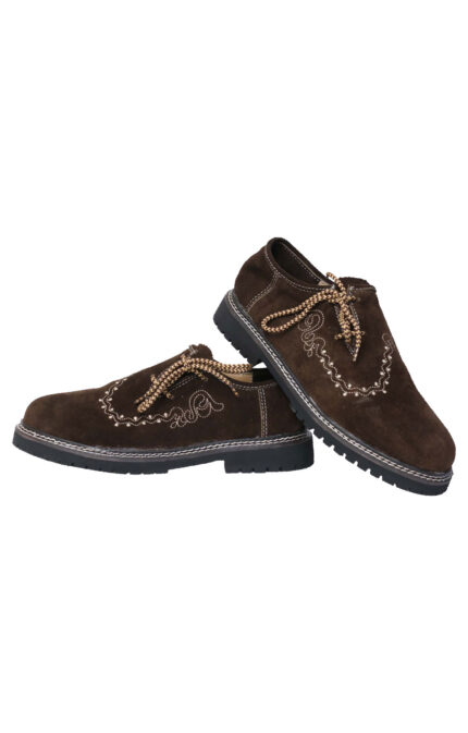 Dark Brown Lederhosen Embroidery Shoes