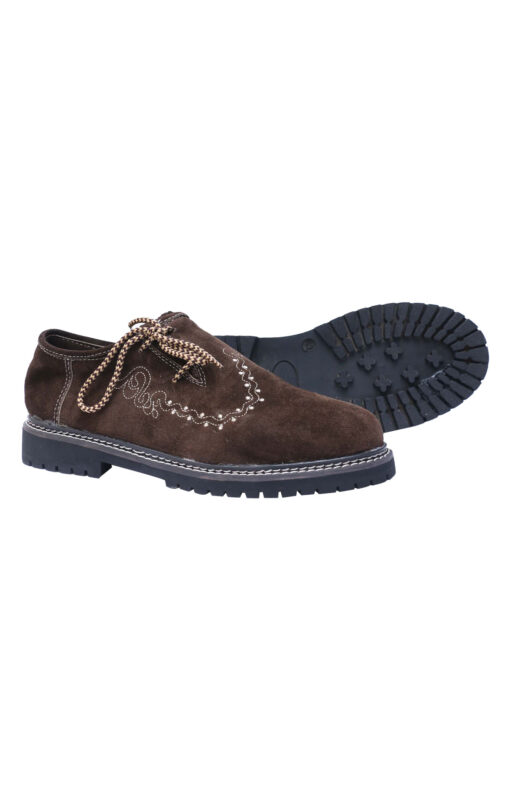 Dark Brown Lederhosen Embroidery Shoes