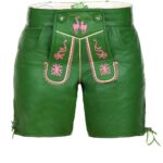 Deer Embroidery Green Women Lederhosen