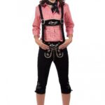 Elegant Black Kniebund Lederhosen for Stylish Ladies