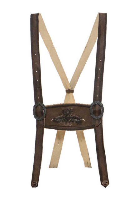 Traditional Brown Lederhosen Suspender