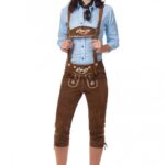 Ladies Brown Kniebund Lederhosen