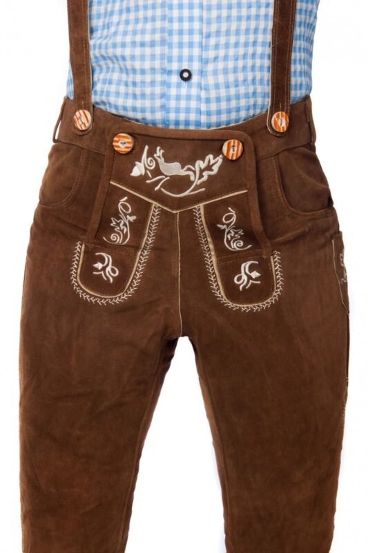 Ladies Brown Kniebund Lederhosen