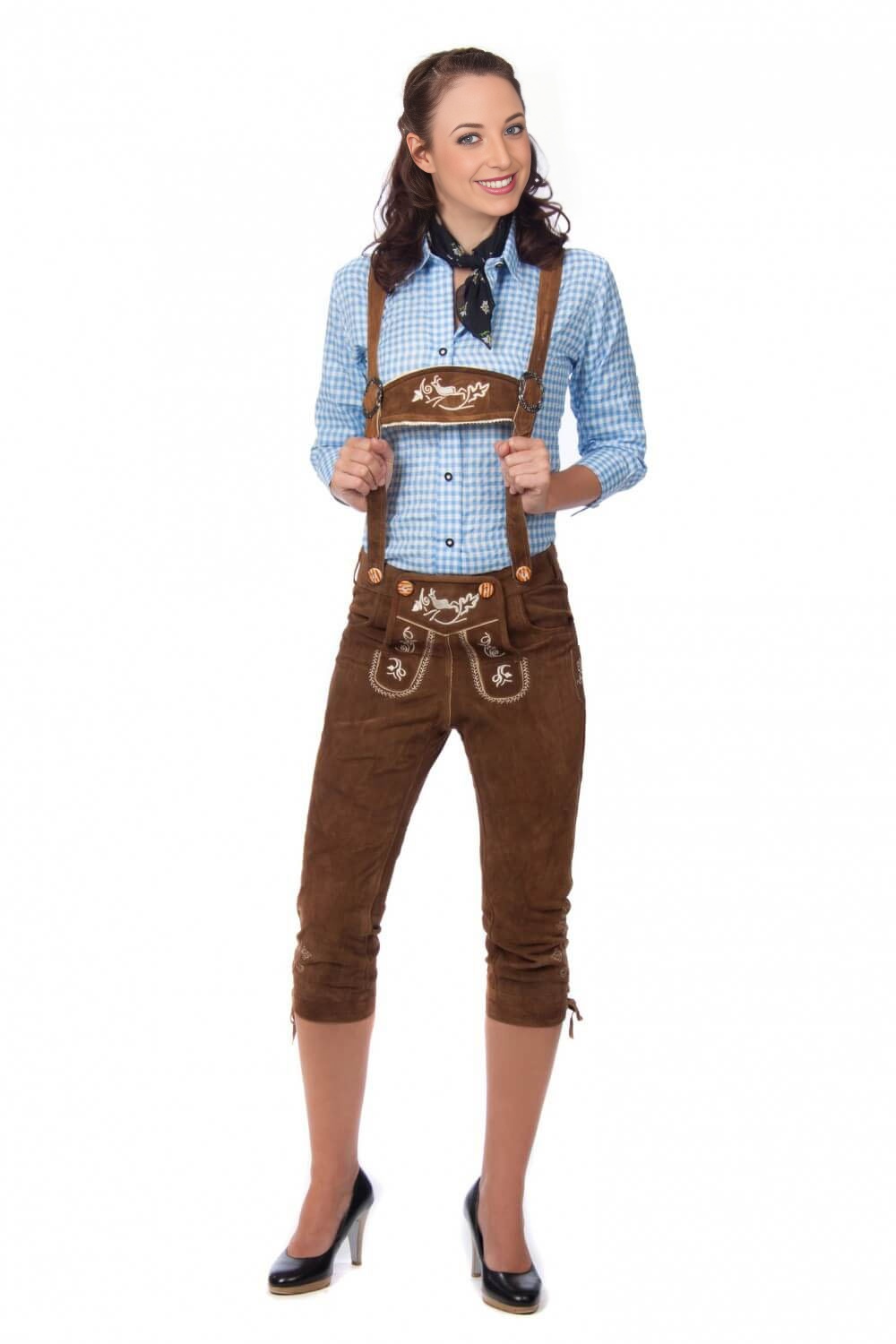 Ladies Brown Kniebund Lederhosen Ladies Brown Kniebund Lederhosen