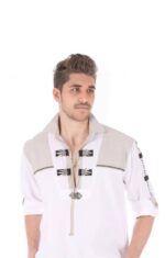 Men's Embroidered Trachten White Shirt