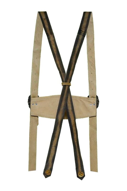 Greenish Brown Bavarian Lederhosen Suspenders