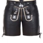 Women Deer Embroidery Black Lederhosen