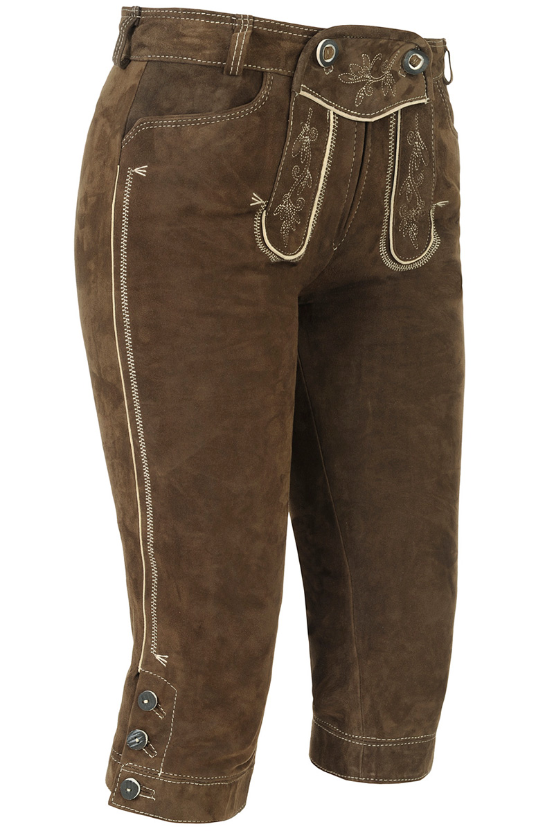 Women's Brown Knee Length Lederhosen (1) Women's Brown Knee Length Lederhosen