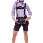 Women's Embroidered Sophie Black Lederhosen