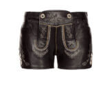 Women's Mona Black Leather Lederhosen