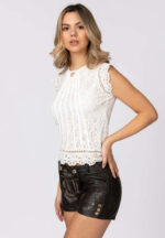 Women's Mona Black Leather Lederhosen