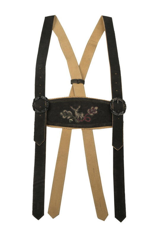 Authentic Black Lederhosen Suspenders