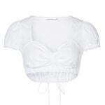 Short Sleeve Cotton Dirndl Blouse