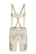 Men's White Leather Bavarian Lederhosen