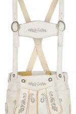Men's White Leather Bavarian Lederhosen
