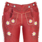 Traditional Red Bavaria Ladies Lederhosen