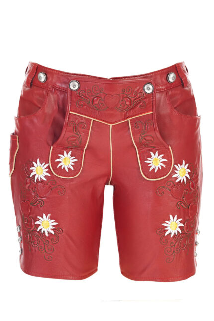 Traditional Red Bavaria Ladies Lederhosen