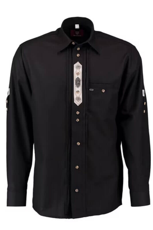 Black Men's Lederhosen Shirt